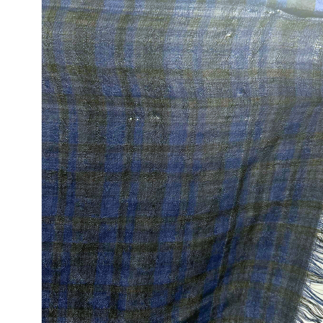 LOUIS VUITTON<br>Check Scarf Blue