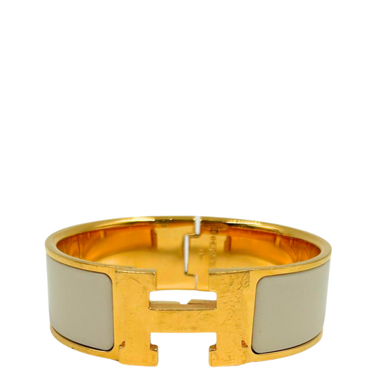 HERMES <br>Enamel Wide Clic Clac H Bracelet