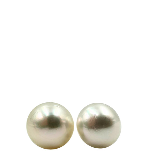 No Brand <br> K18WG Earrings Pearl 13mm