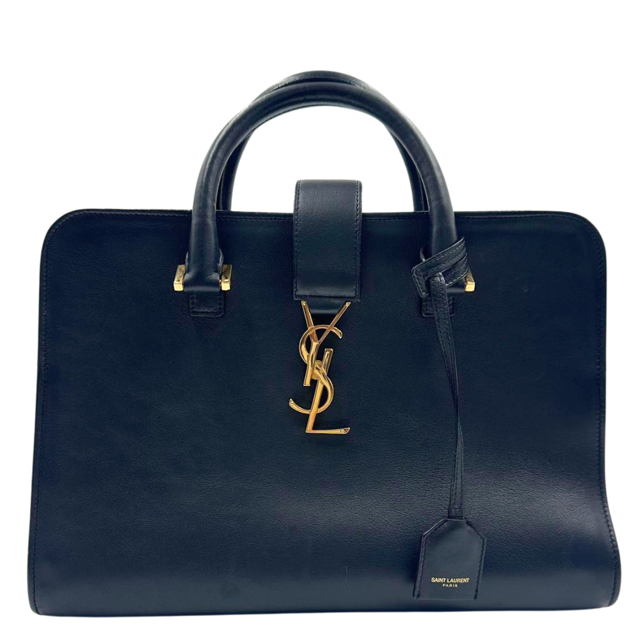 SAINT LAURENT<br>Leather Cabas Bag Black