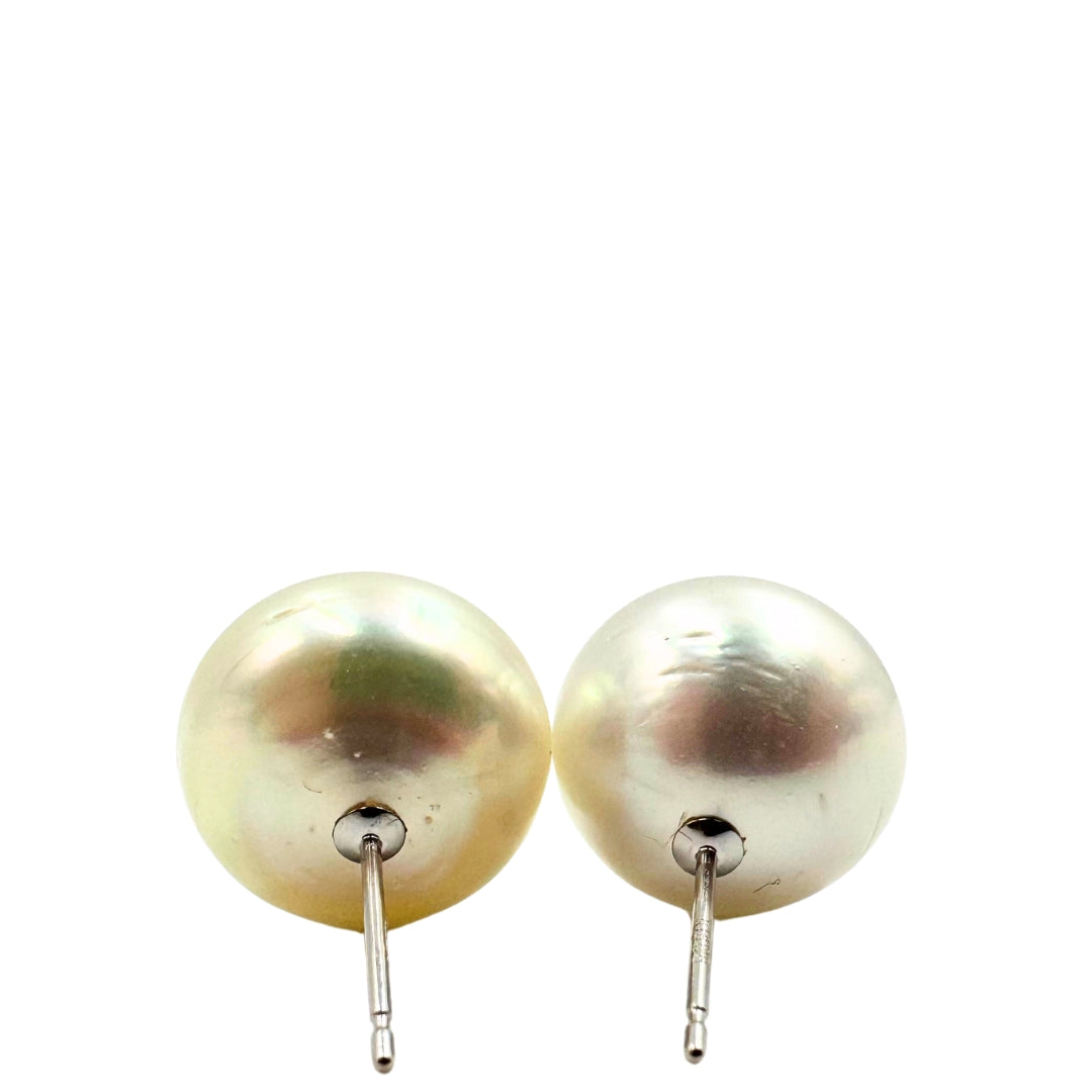 No Brand <br> K18WG Earrings Pearl 13mm