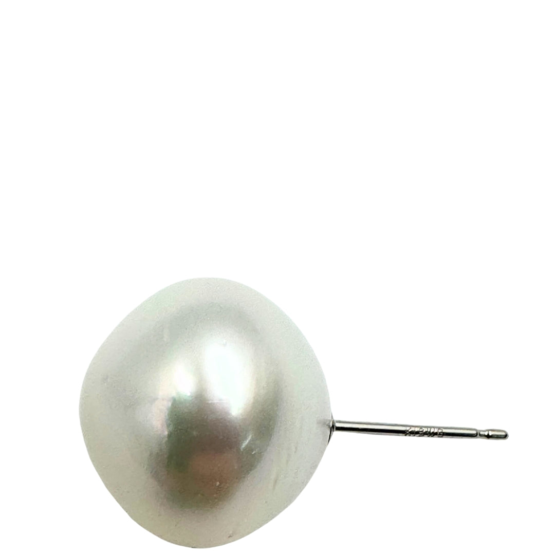 No Brand <br> K18WG Earrings Pearl 13mm