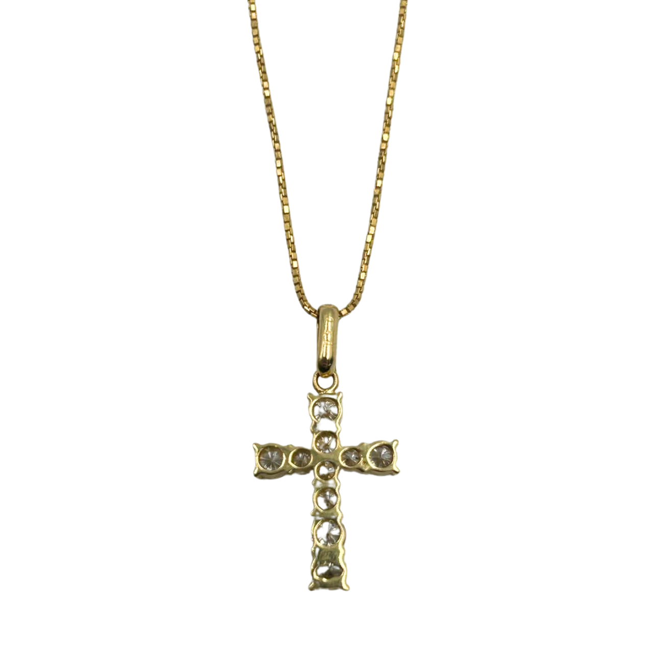 No Brand<br> K18 Cross Necklace D0.5