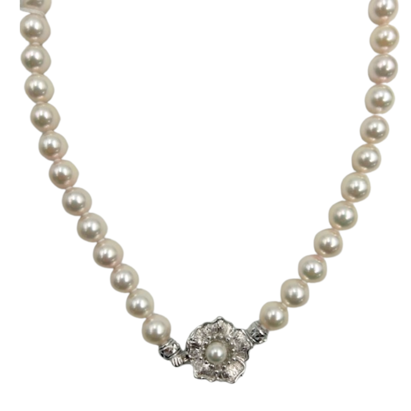 No Brand <br> SV Necklace Akoya Pearl 7.0-7.5mm