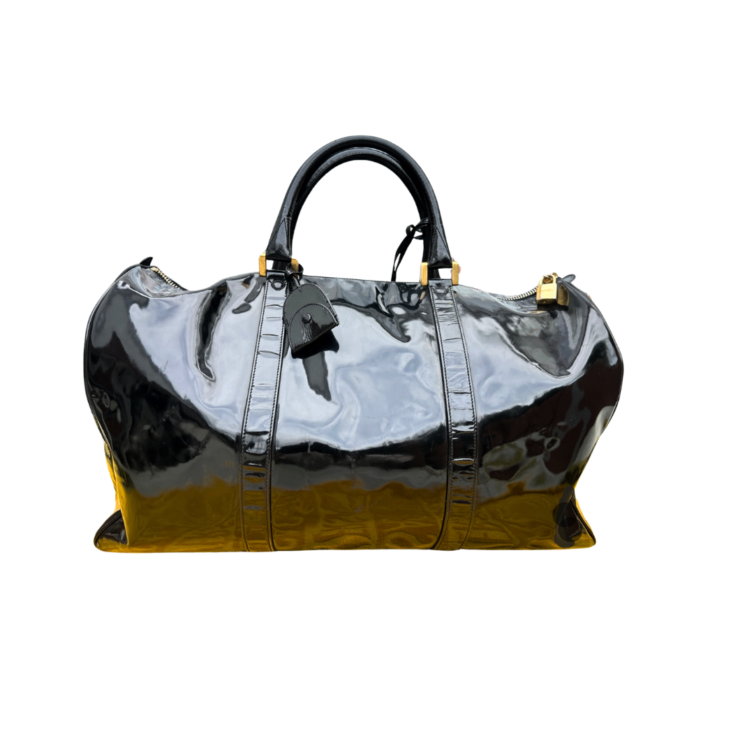 CHANEL<br>PATENT LEATHER BOWLING BAG