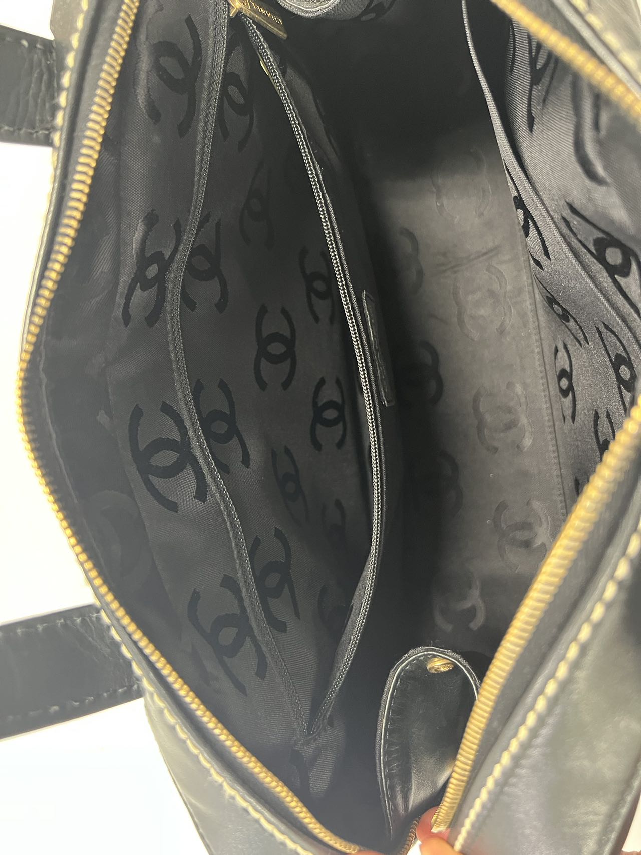 CHANEL<br>Wild Stitch Calfskin Hand Black