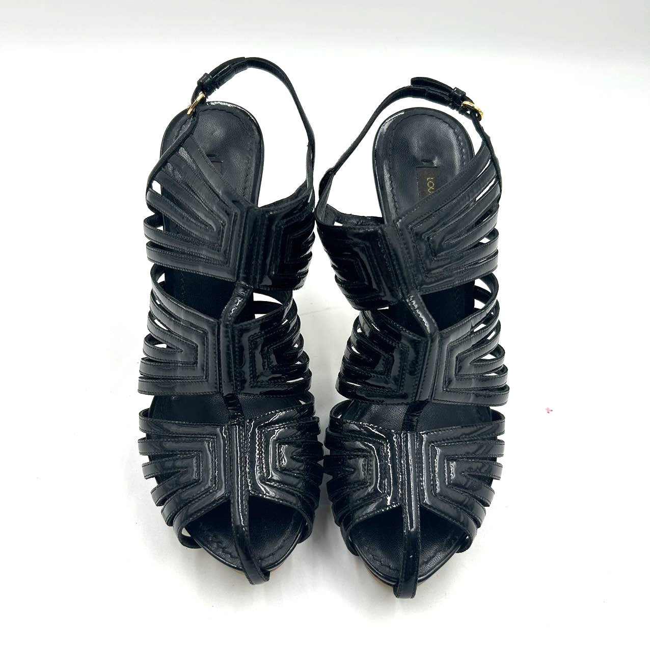 LOUIS VUITTON<br> Riemchensandalen aus Lackleder