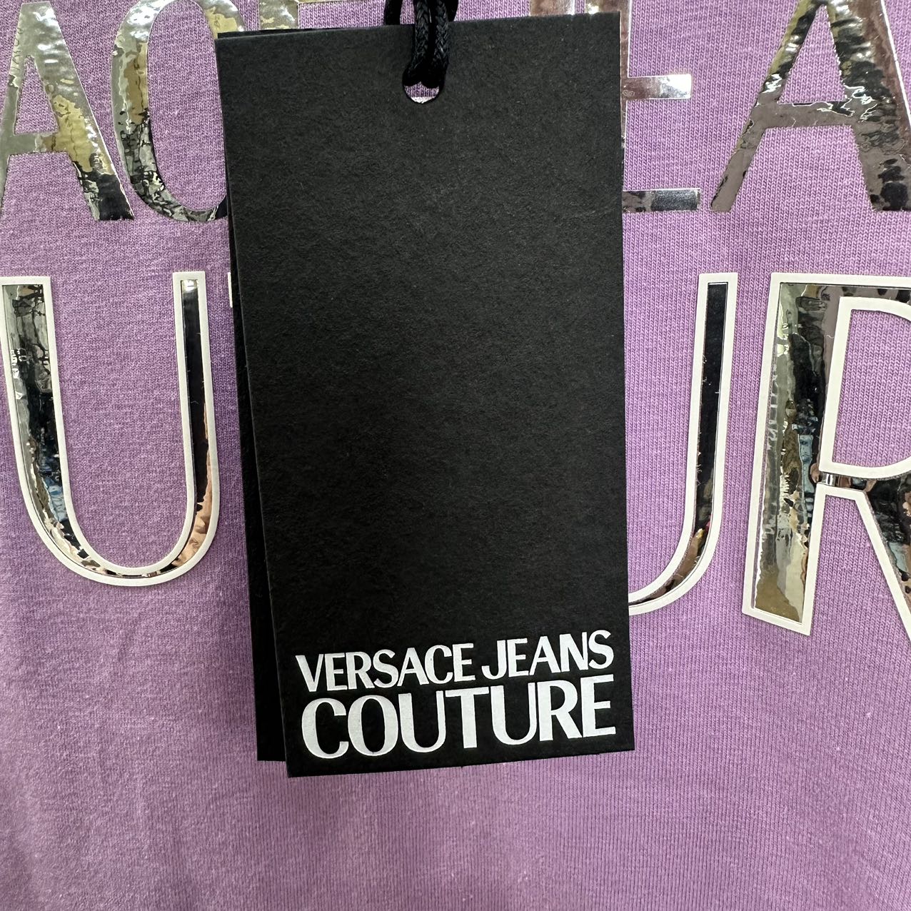 VERSACE JEANS Couture Silver Logo Tee Purple