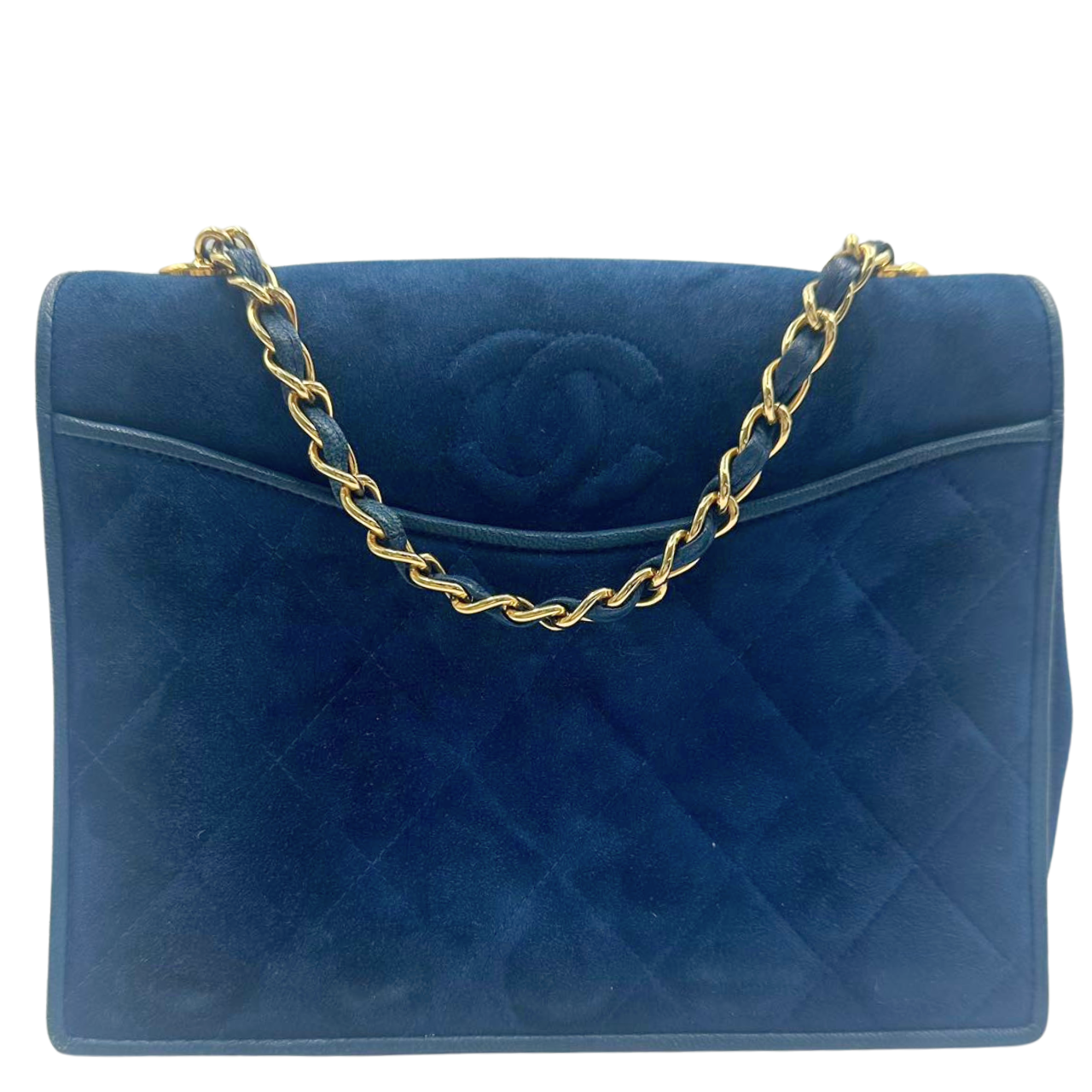 CHANEL<br>Matelasse Suede Chain Shoulder Bag