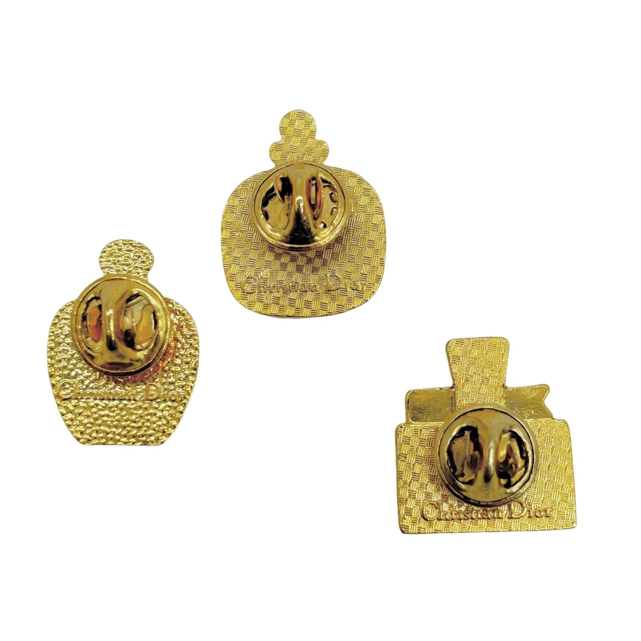 CHRISTIAN DIOR<br> Broche Flacon De Parfum Doré