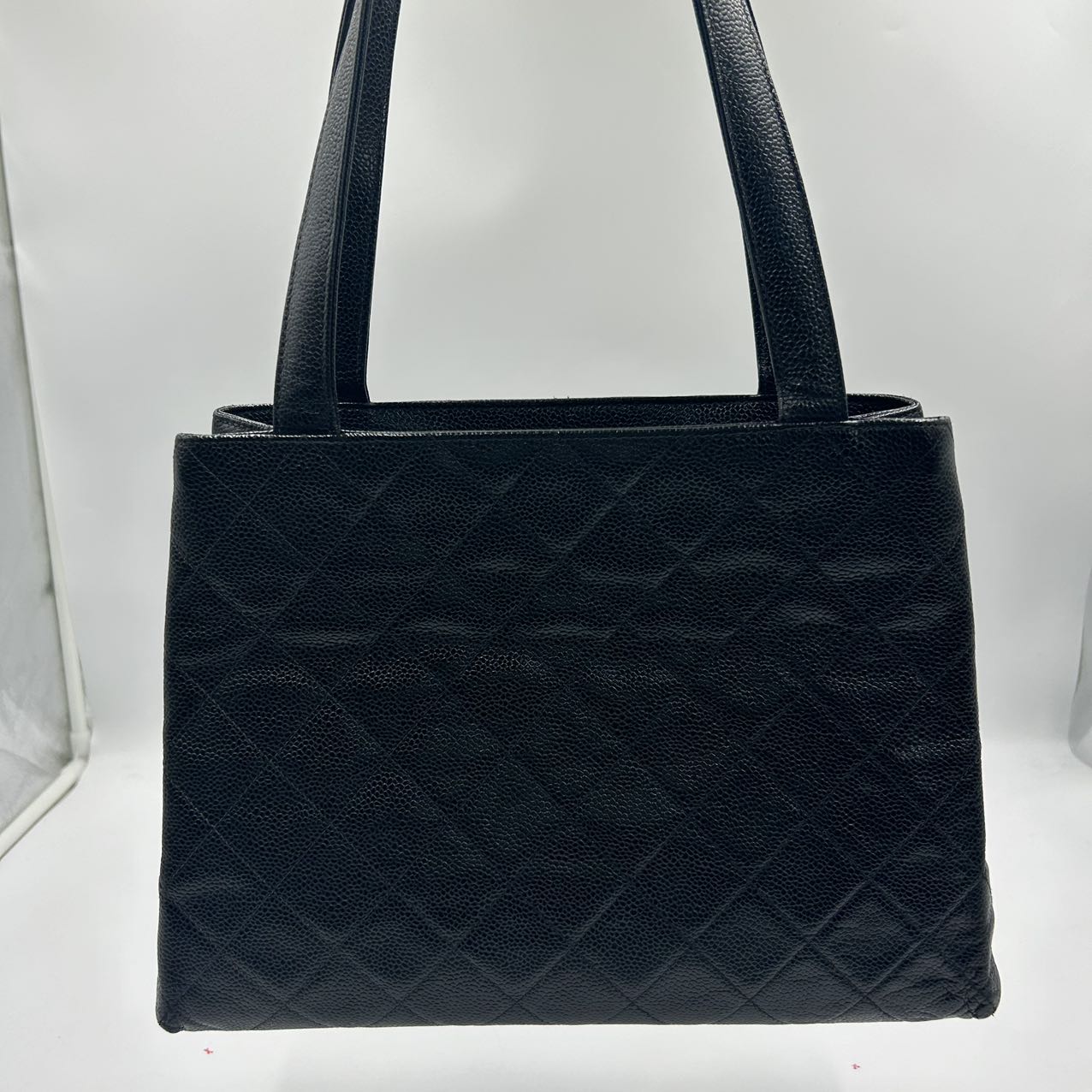 CHANEL<br>Co Co Mark Caviar Skin Tote Bag