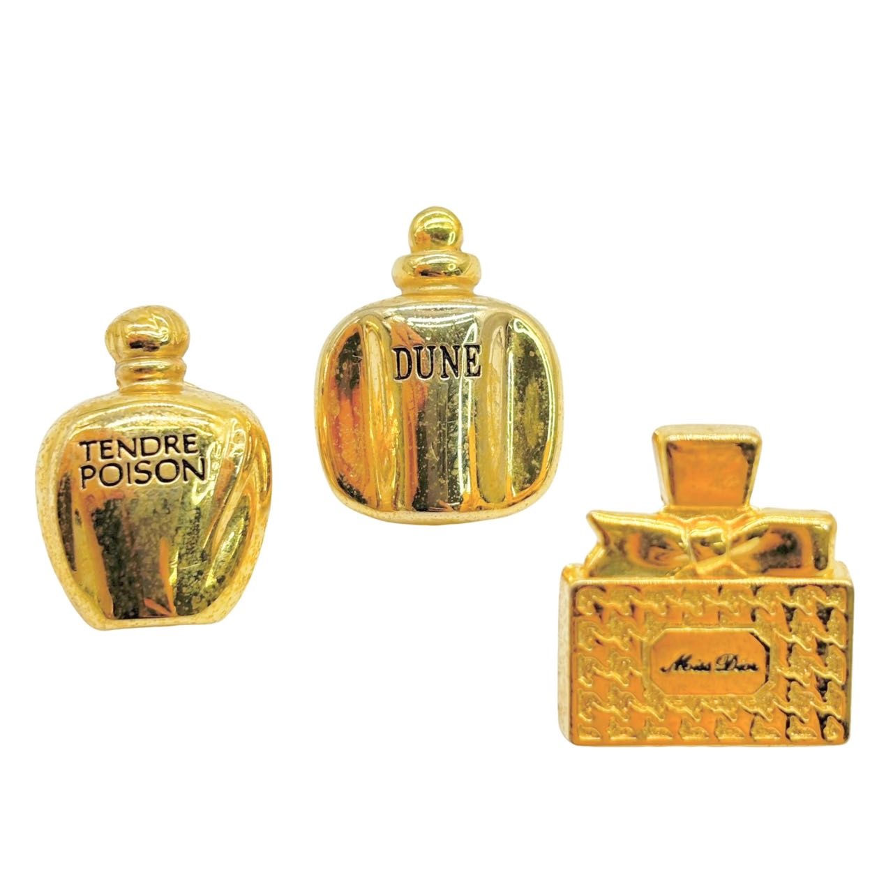 CHRISTIAN DIOR<br> Broche Flacon De Parfum Doré