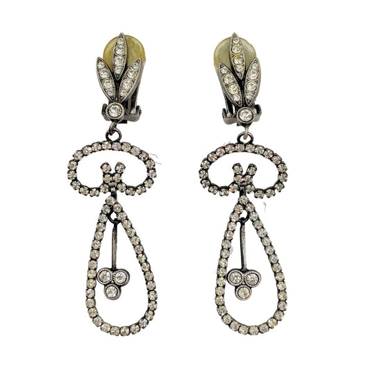 CHRISTIAN DIOR<br> Boucles d'oreilles en strass