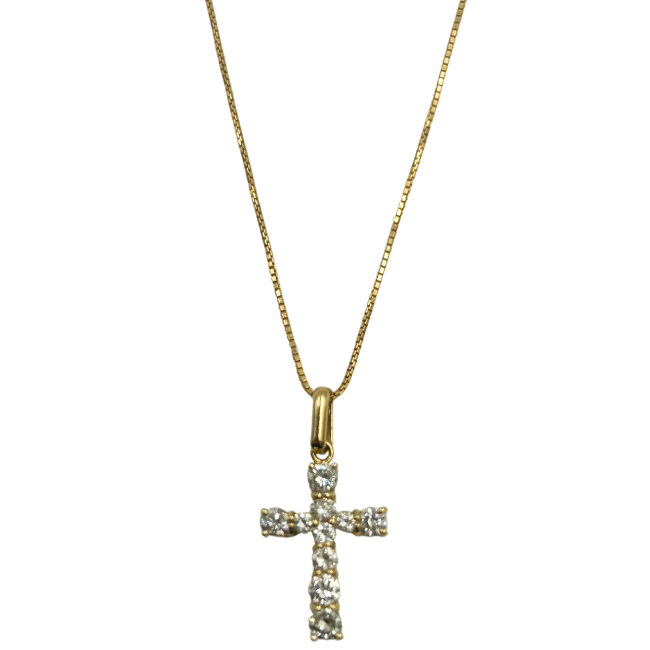 No Brand<br> K18 Cross Necklace D0.5