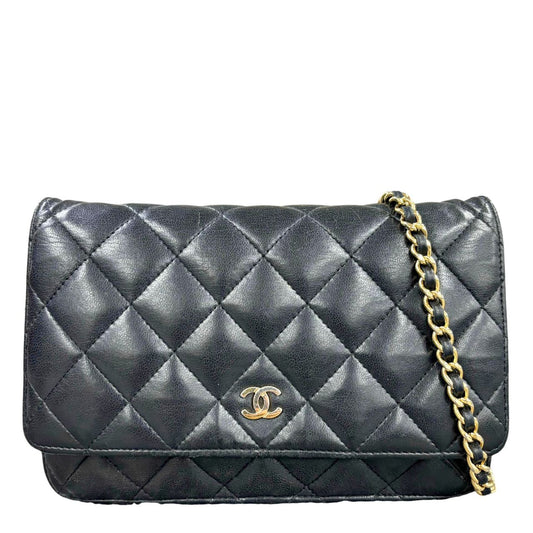 CHANEL <br> Lambskin Matelasse Wallet On Chain