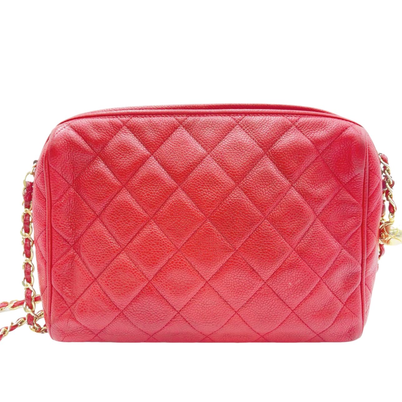 CHANEL <br> Caviar Skin Matelasse Shoulder Bag