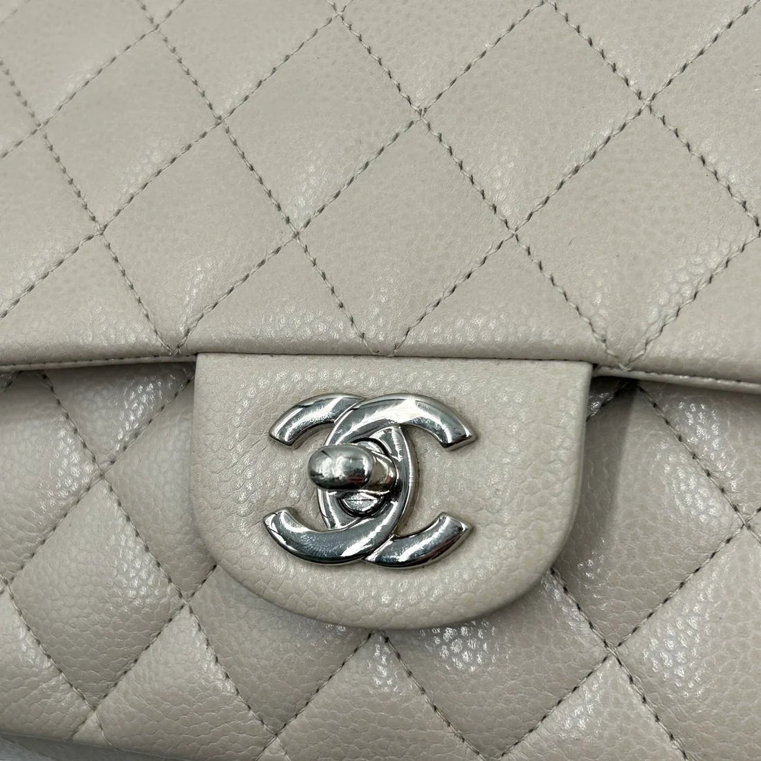 CHANEL<br>Matelasse Caviar Bag Beige