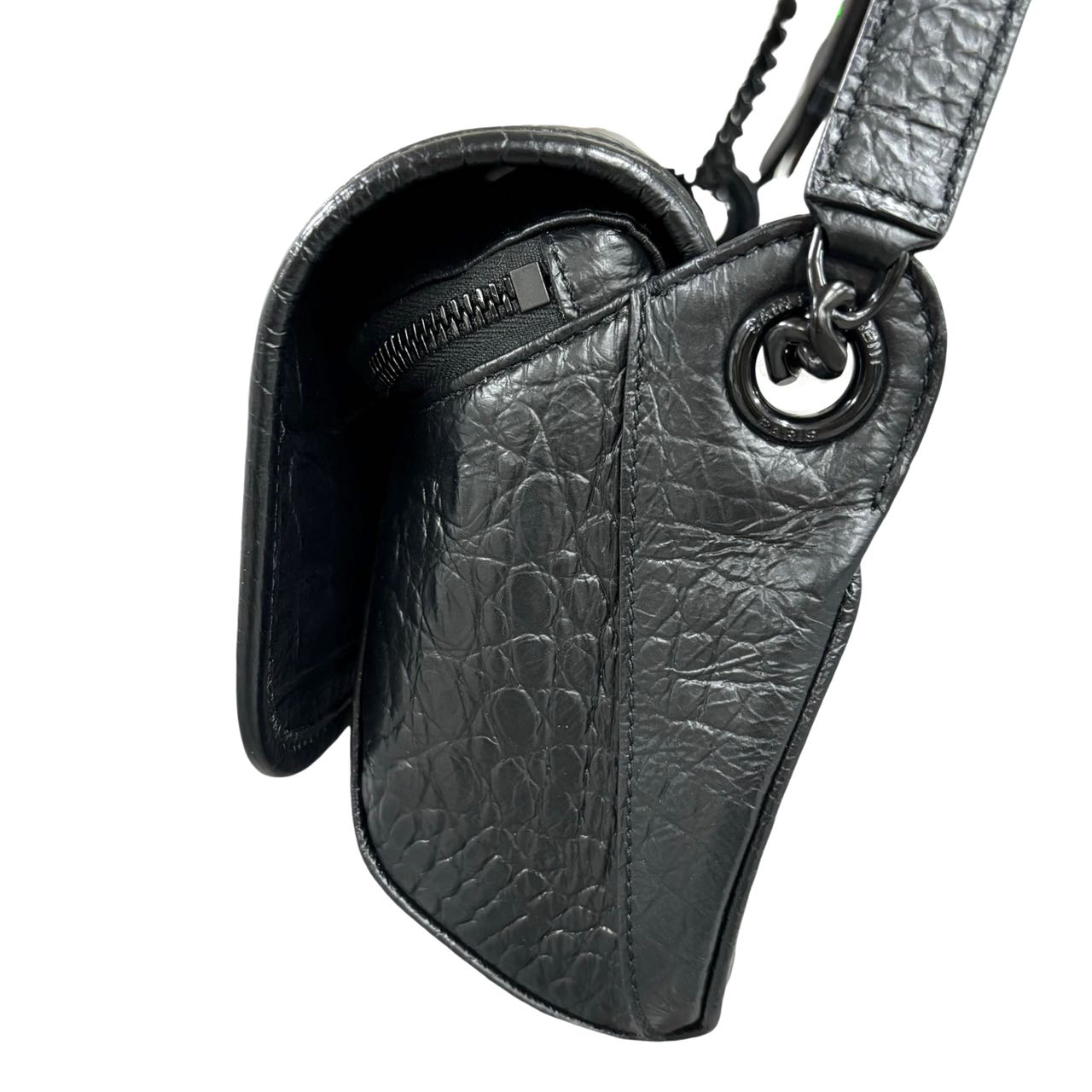 SAINT LAURENT <br> Crocodile Embossed Niki Shoulder Belt Bag