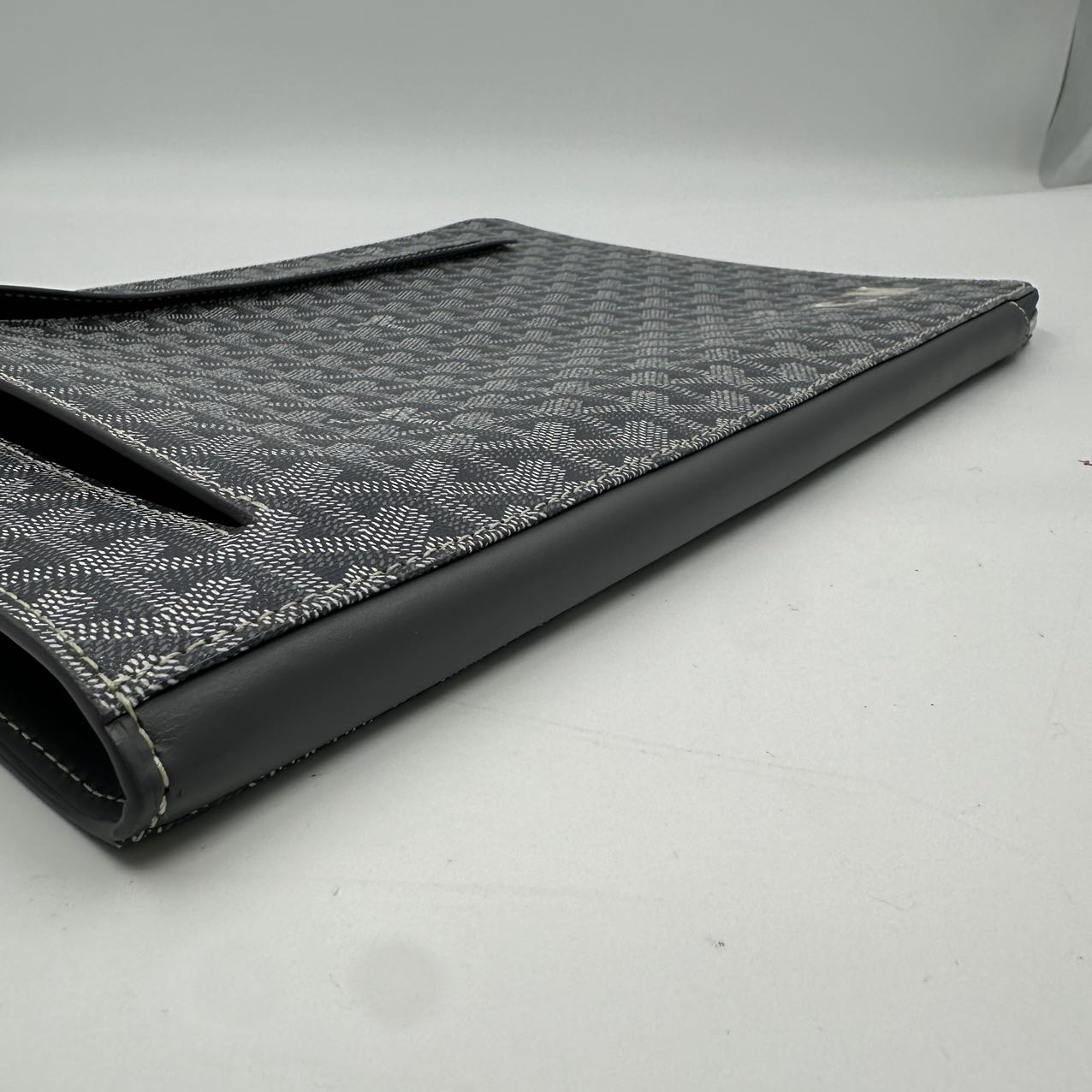 GOYARD<br>Leather Crutch Bag Gray