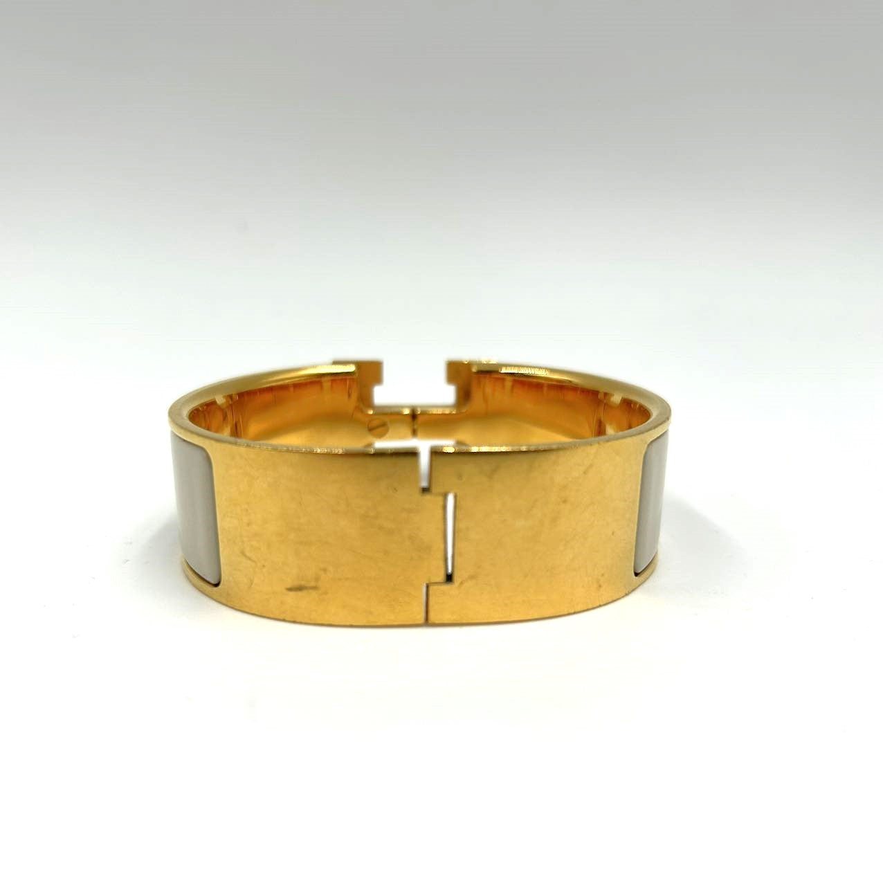 HERMES <br>Enamel Wide Clic Clac H Bracelet