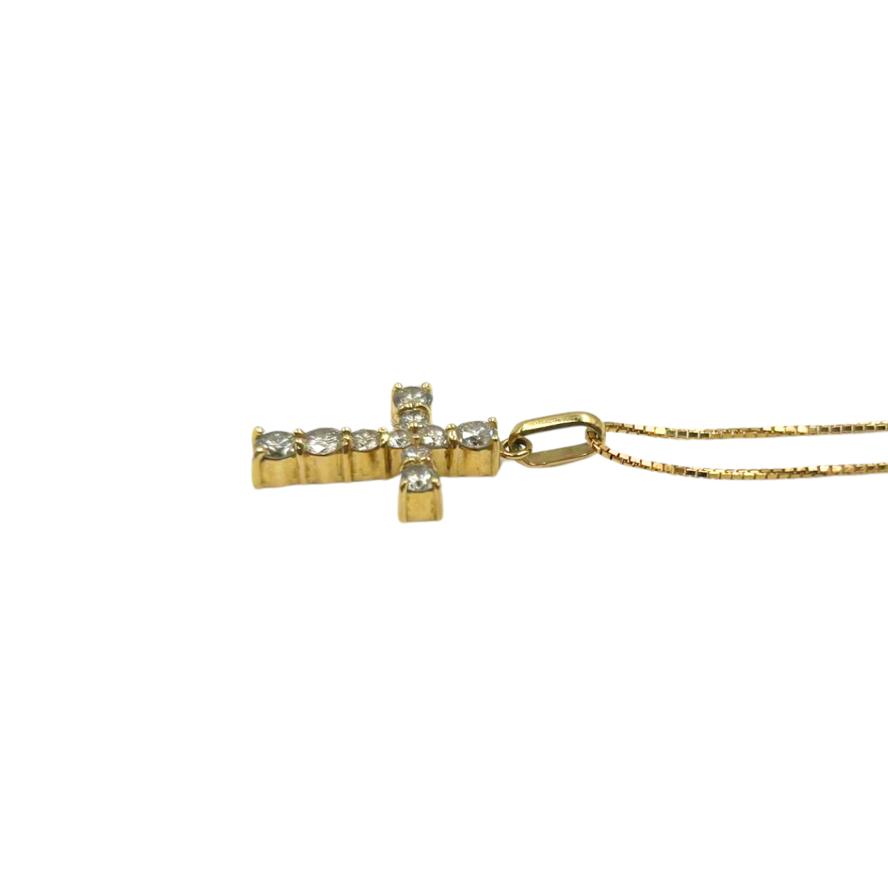 No Brand<br> K18 Cross Necklace D0.5