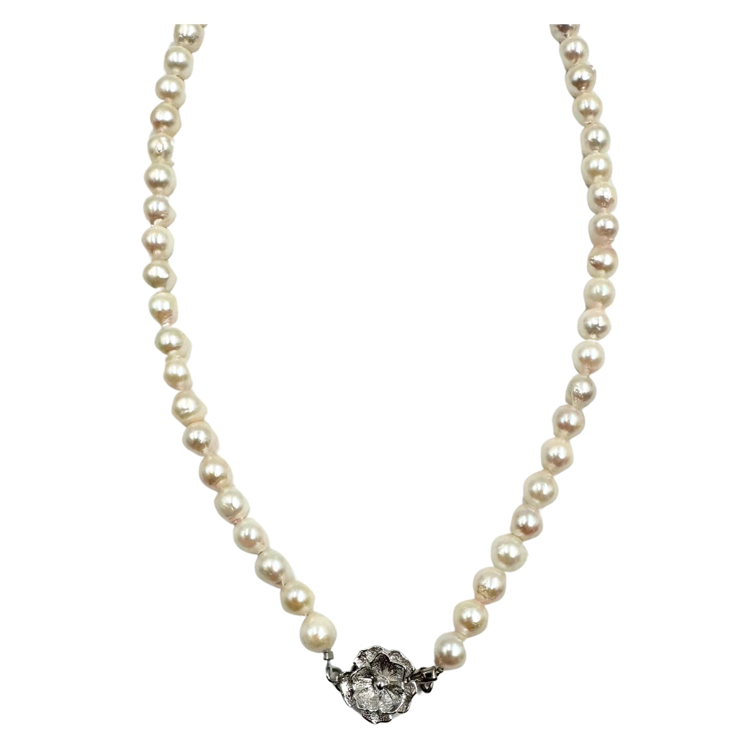 No Brand <br> SV Pearl Necklace 6-6.5mm