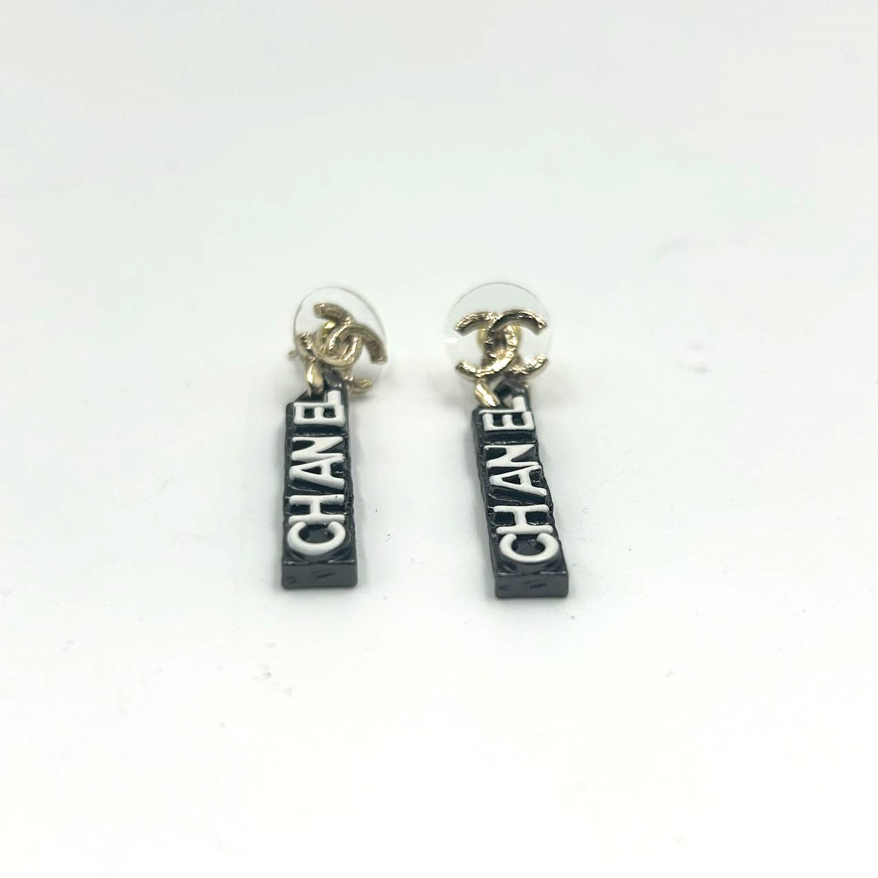 CHANEL<br>CC Logo Drop Earrings