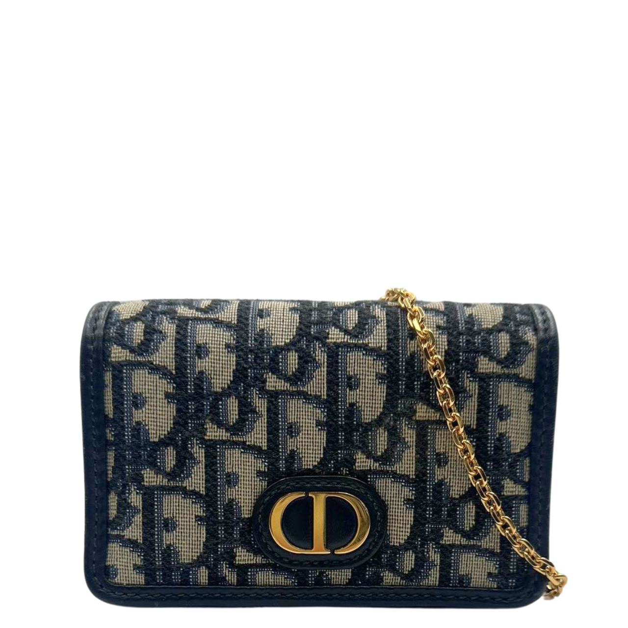 CHRISTIAN DIOR<br> Oblique Montaigne Nano Navy Canvas