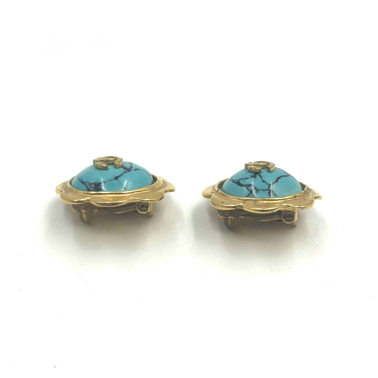 CHANEL<br>Marble Stone Earrings Clip-On