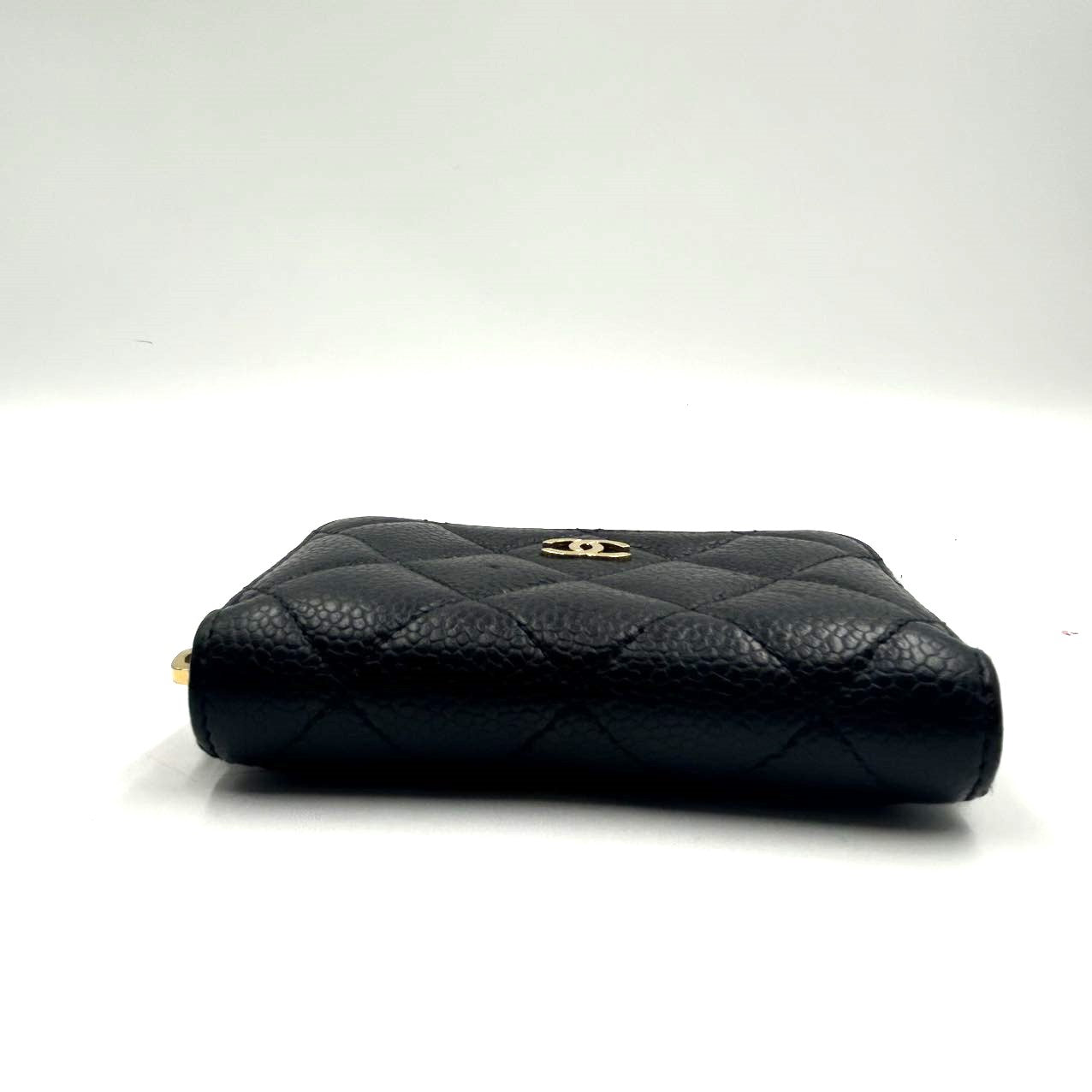 CHANEL<br>Caviar Leather Zip Around Small Wallet