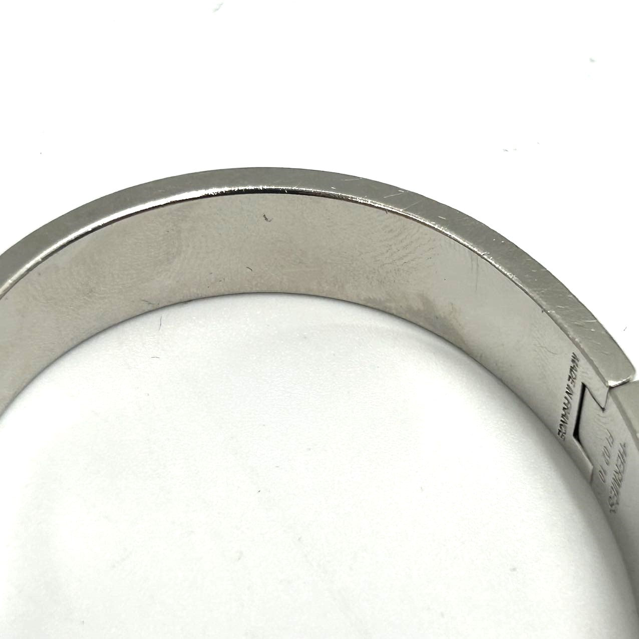 HERMES<br>Silver Clic Clac H Bracelet Silvery