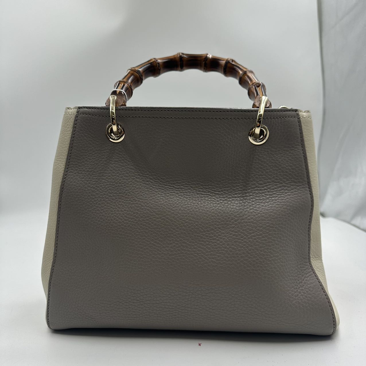 GUCCI<br>Bamboo 2way Hand Gray Leather