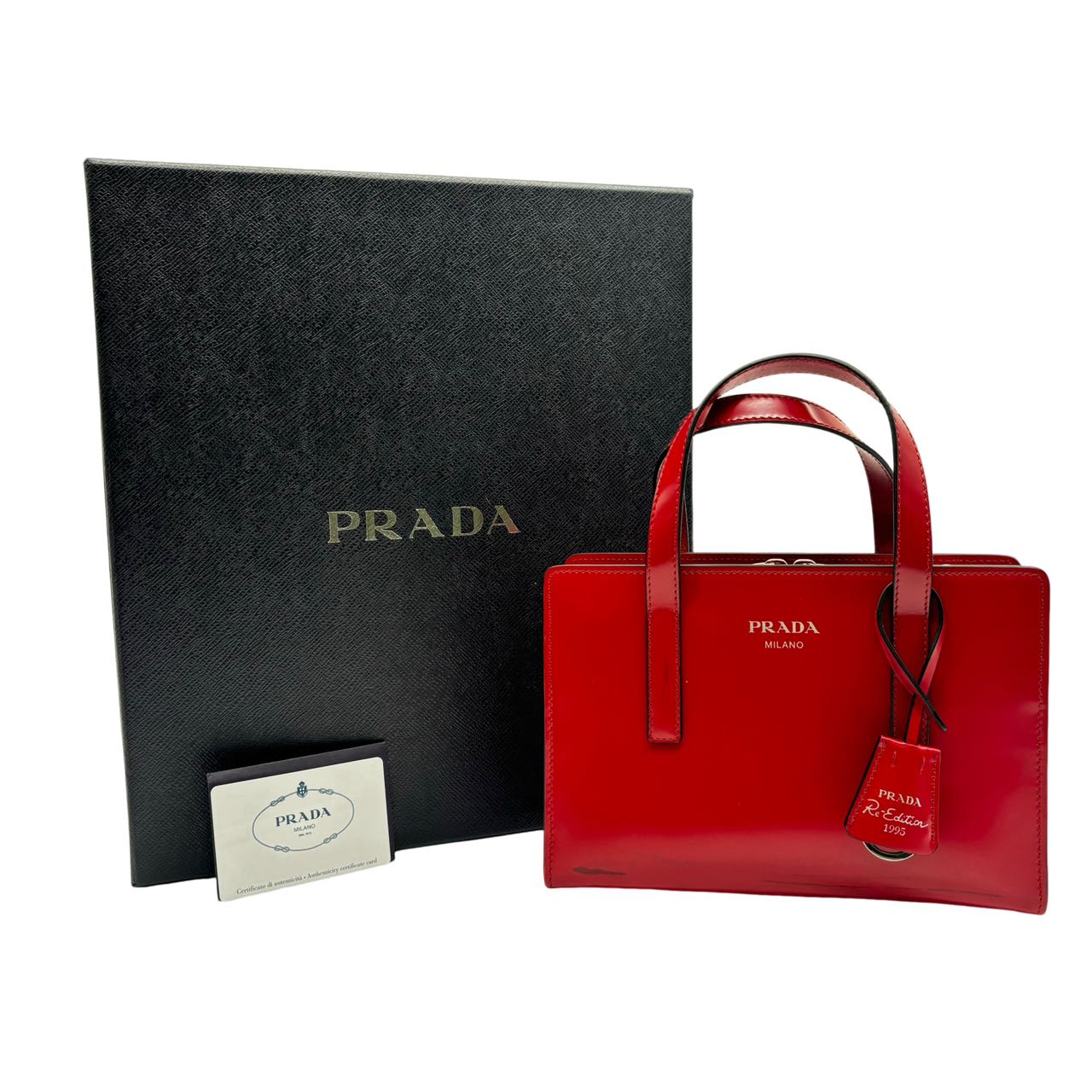 PRADA <br> Re-Edition 1995 Brushed Leather Hand Bag