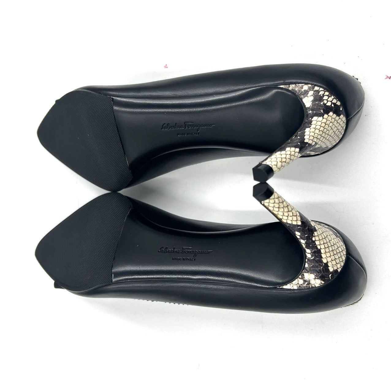 FERRAGAMO<br>Python Studded Flats