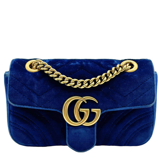 GUCCI <br> GG Marmont Velvet Shoulder Bag