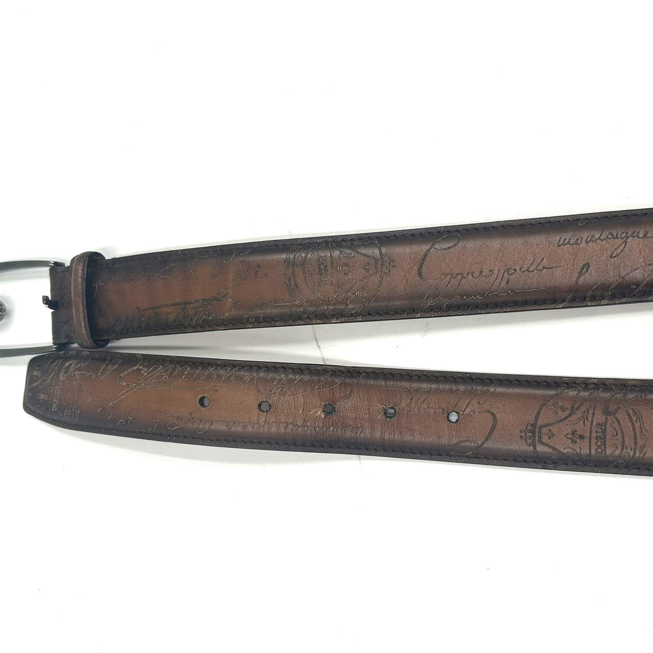 BERLUTI<br>Essence Scritto Leather Belt