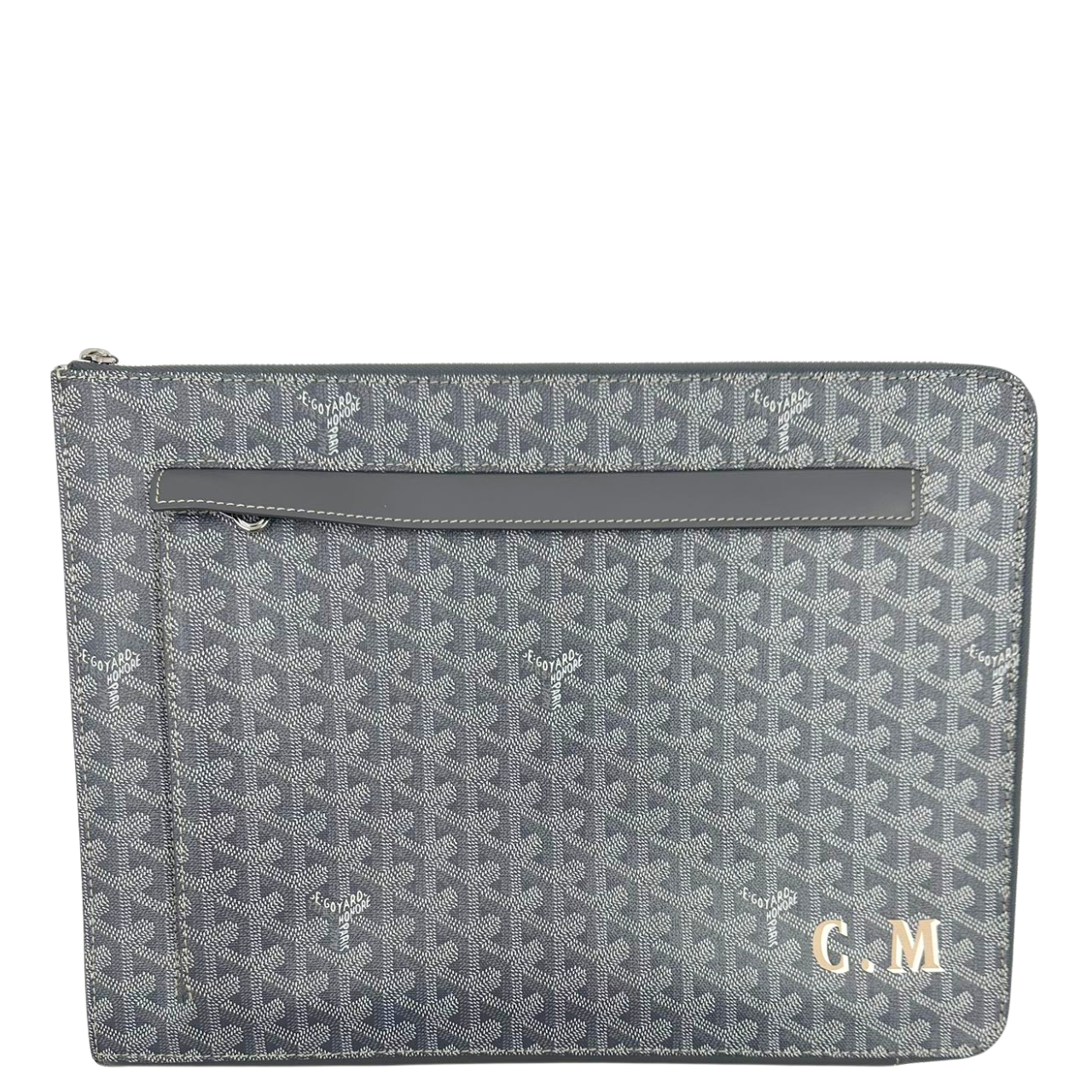 GOYARD<br>Leather Crutch Bag Gray