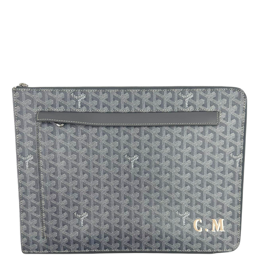 GOYARD<br> Krückentasche aus Leder Grau