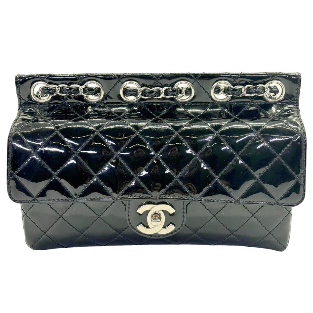 CHANEL <br> Patent Chain-Through Flap Bag