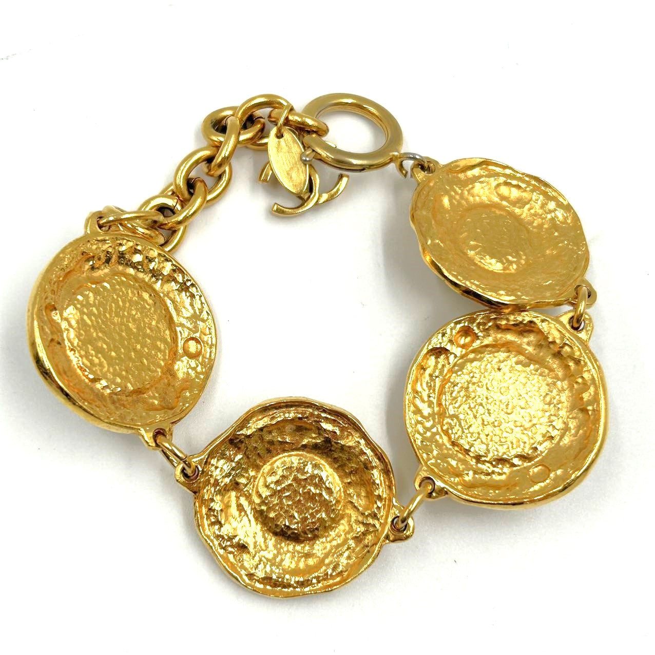 CHANEL<br> Red Gripoix Glass Medallion Bracelet