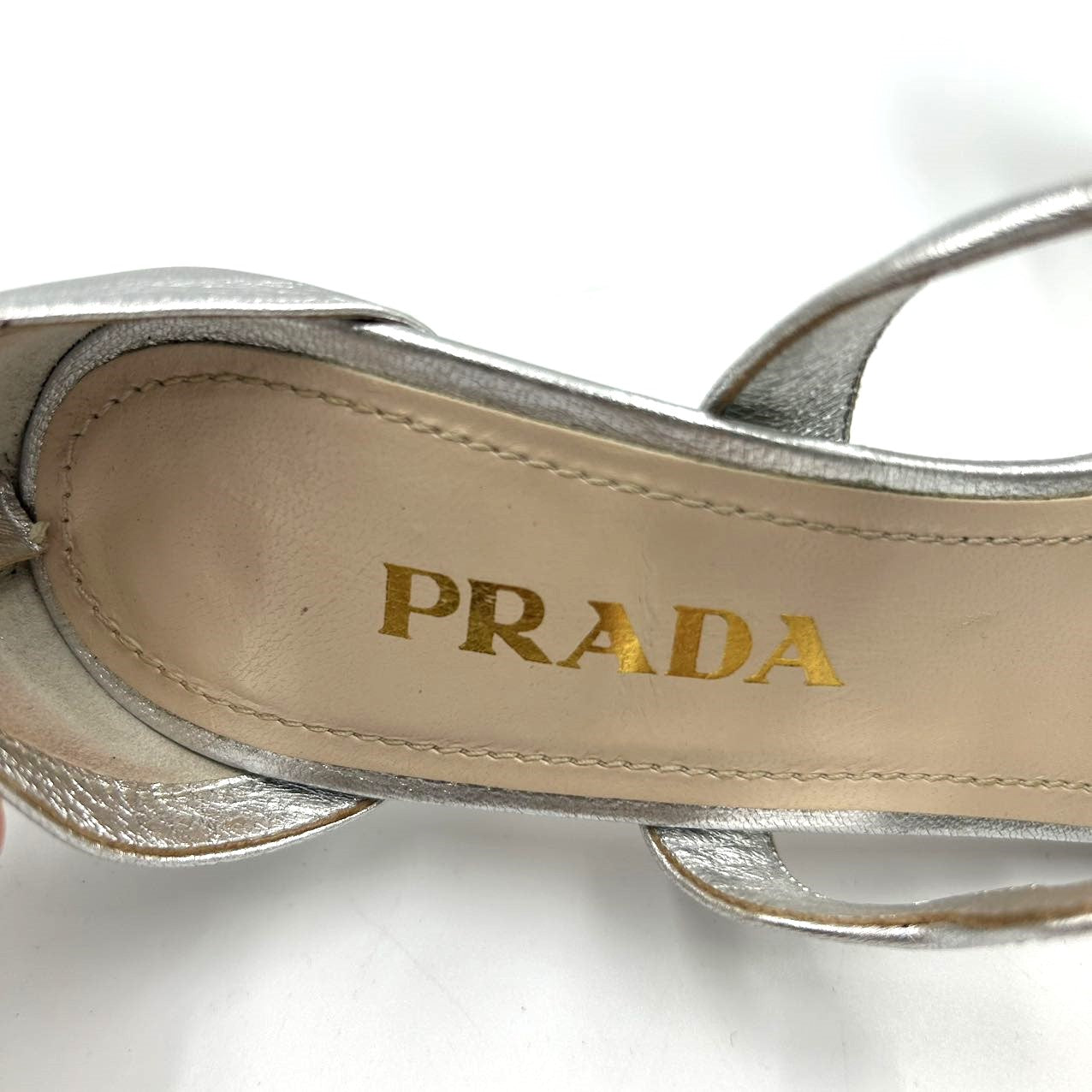 PRADA<br>Leather Scalloped Sandals