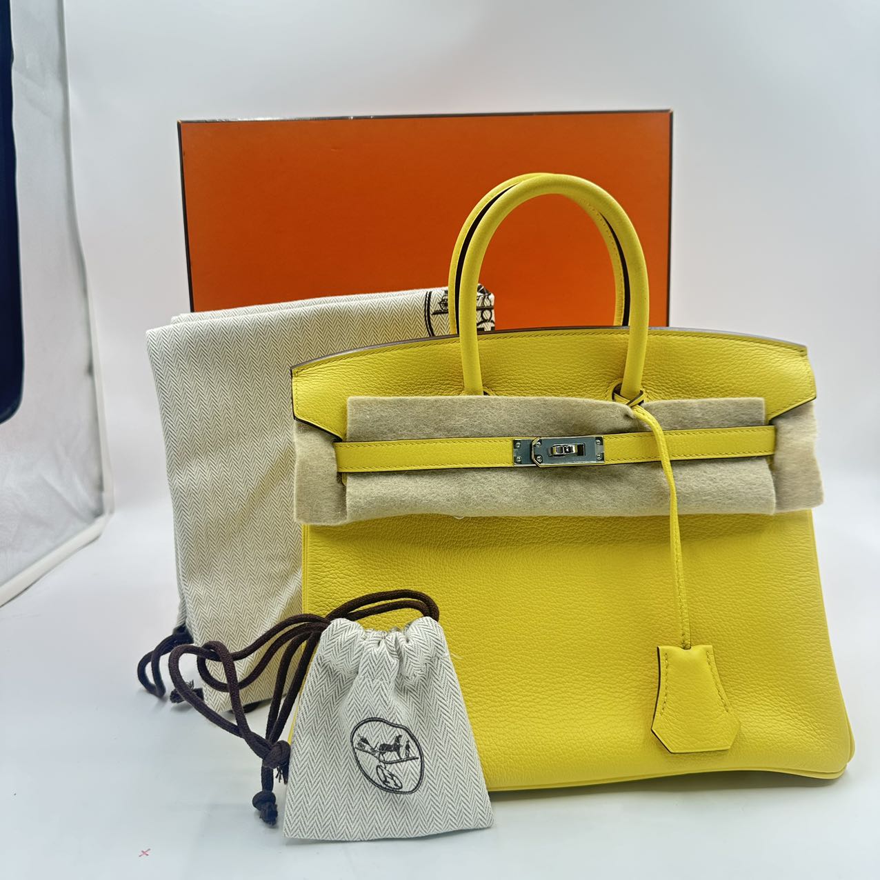 HERMES<br> Birkin 25 Jaune De Naple D-Stempel