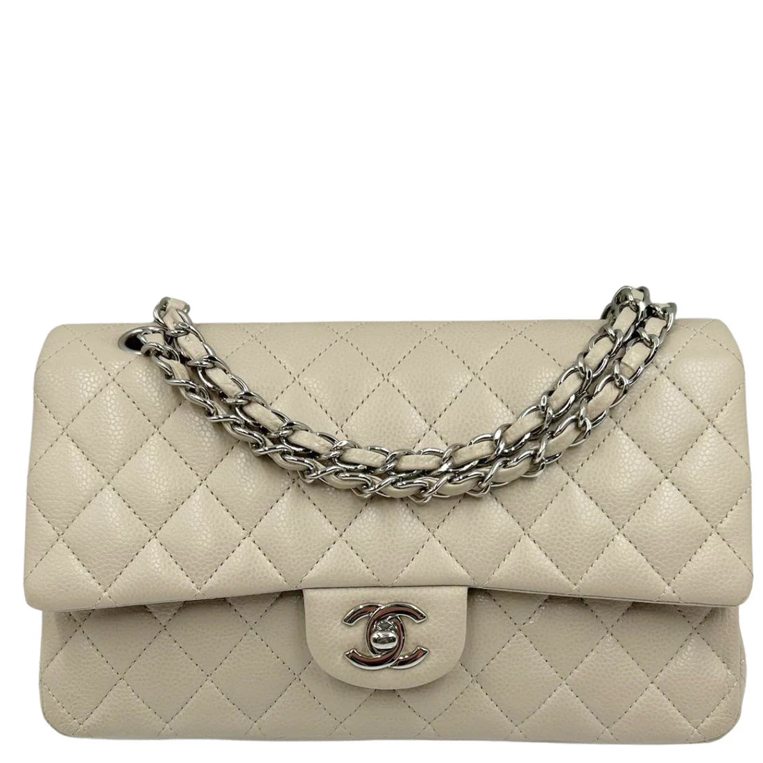 CHANEL<br> Matelassé-Kaviartasche Beige