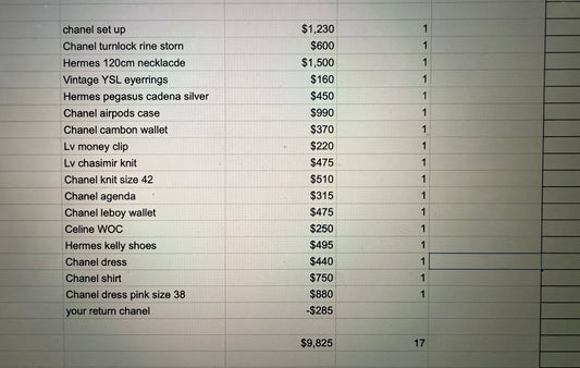 your select 17items