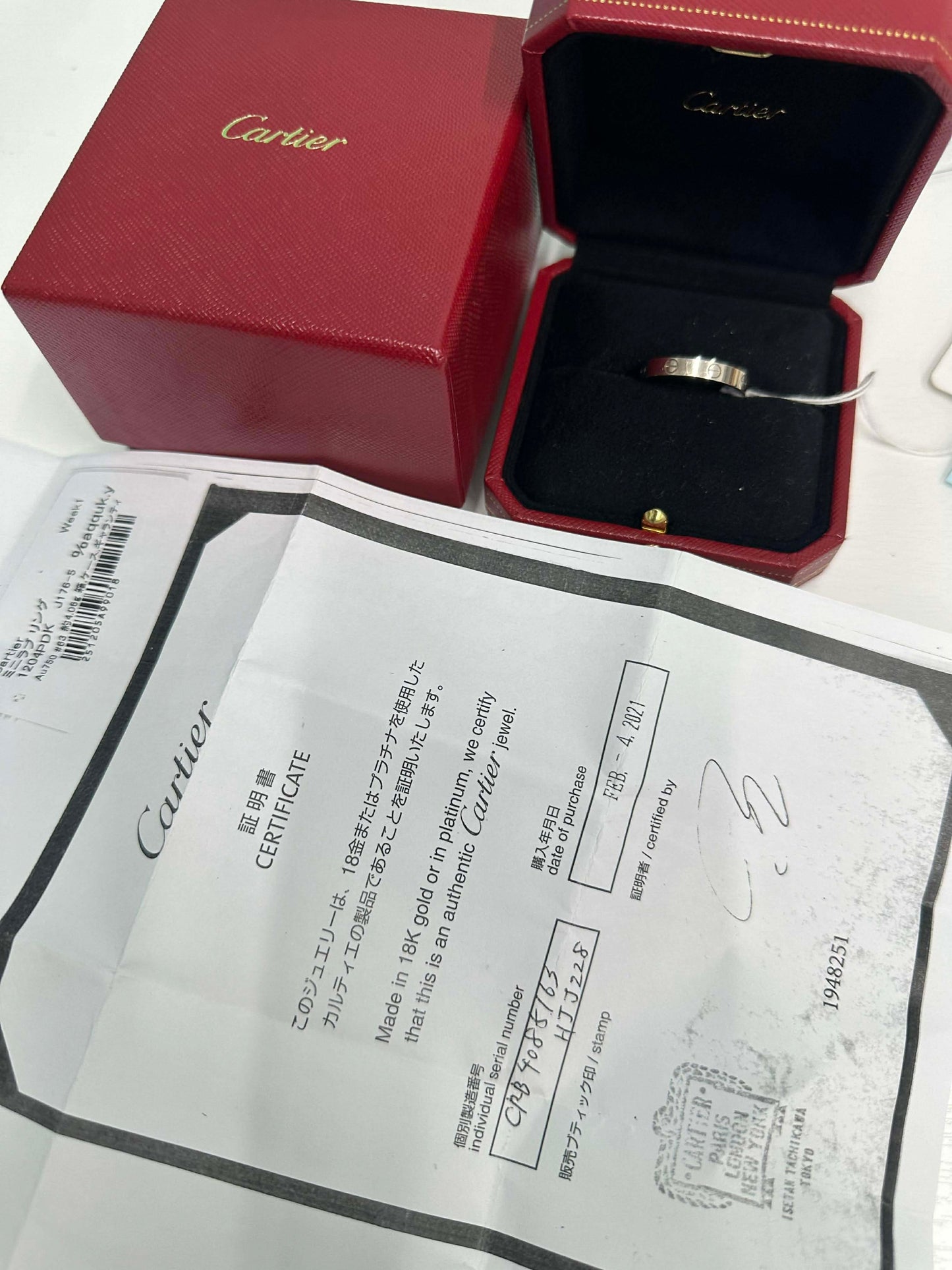 Cartier love ring deposit 10%