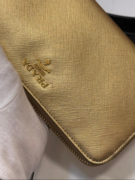 Prada Gold Long wallet