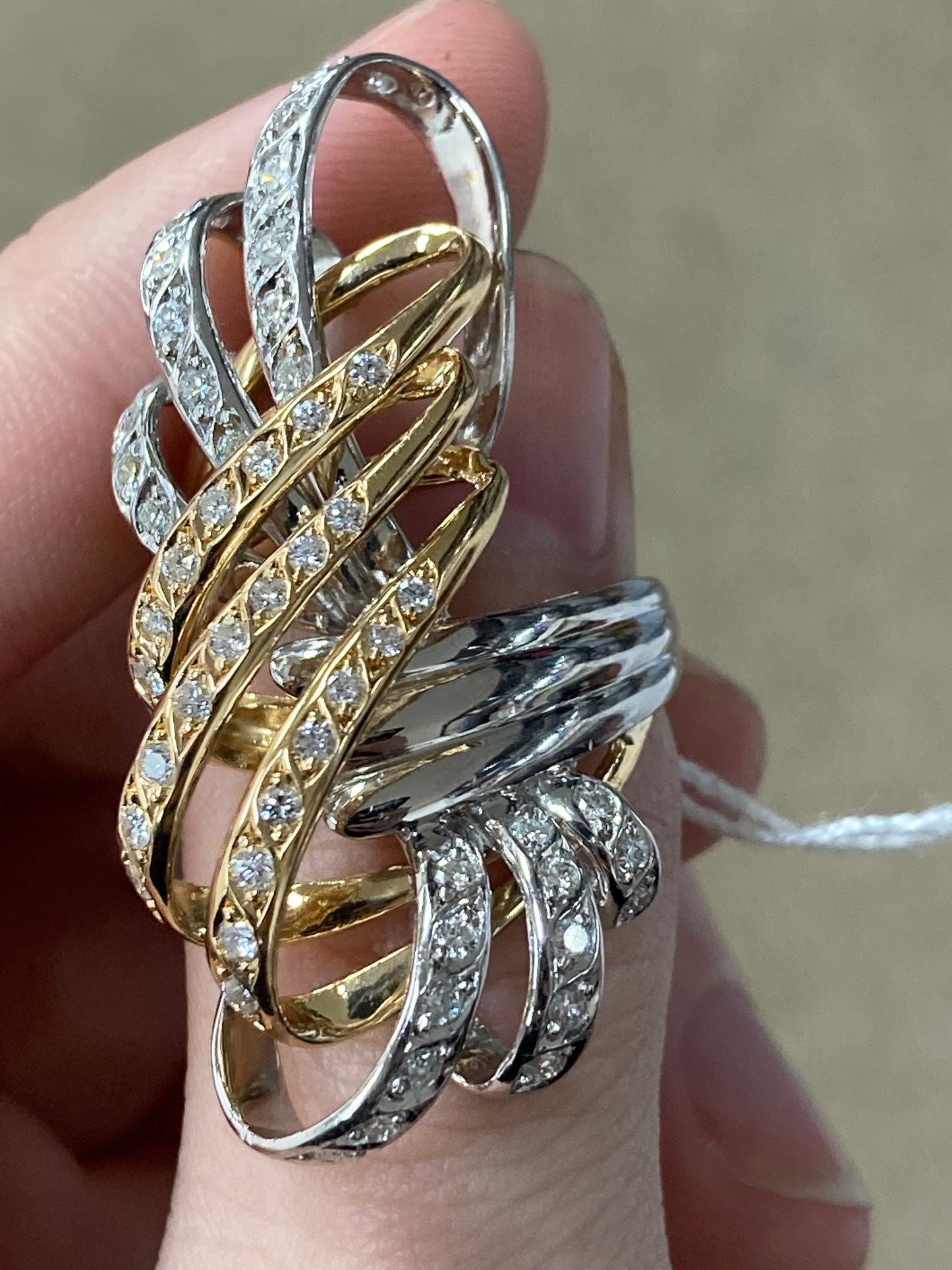 k18/pt900 ring D0.82 16.4g