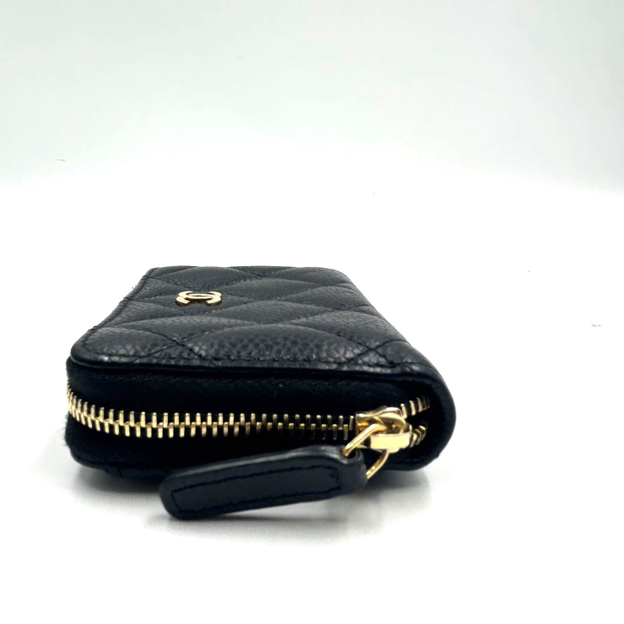 CHANEL<br>Caviar Leather Zip Around Small Wallet