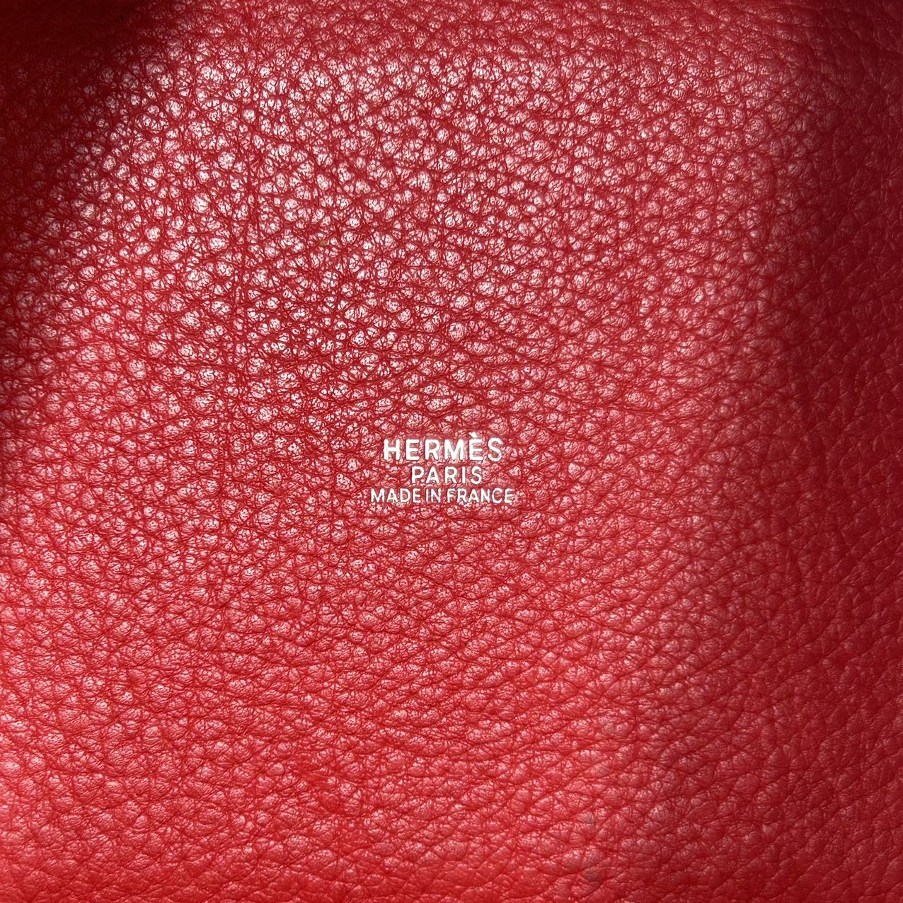 HERMES<br>Picotin Taurillon Clemence Red "H" stamp