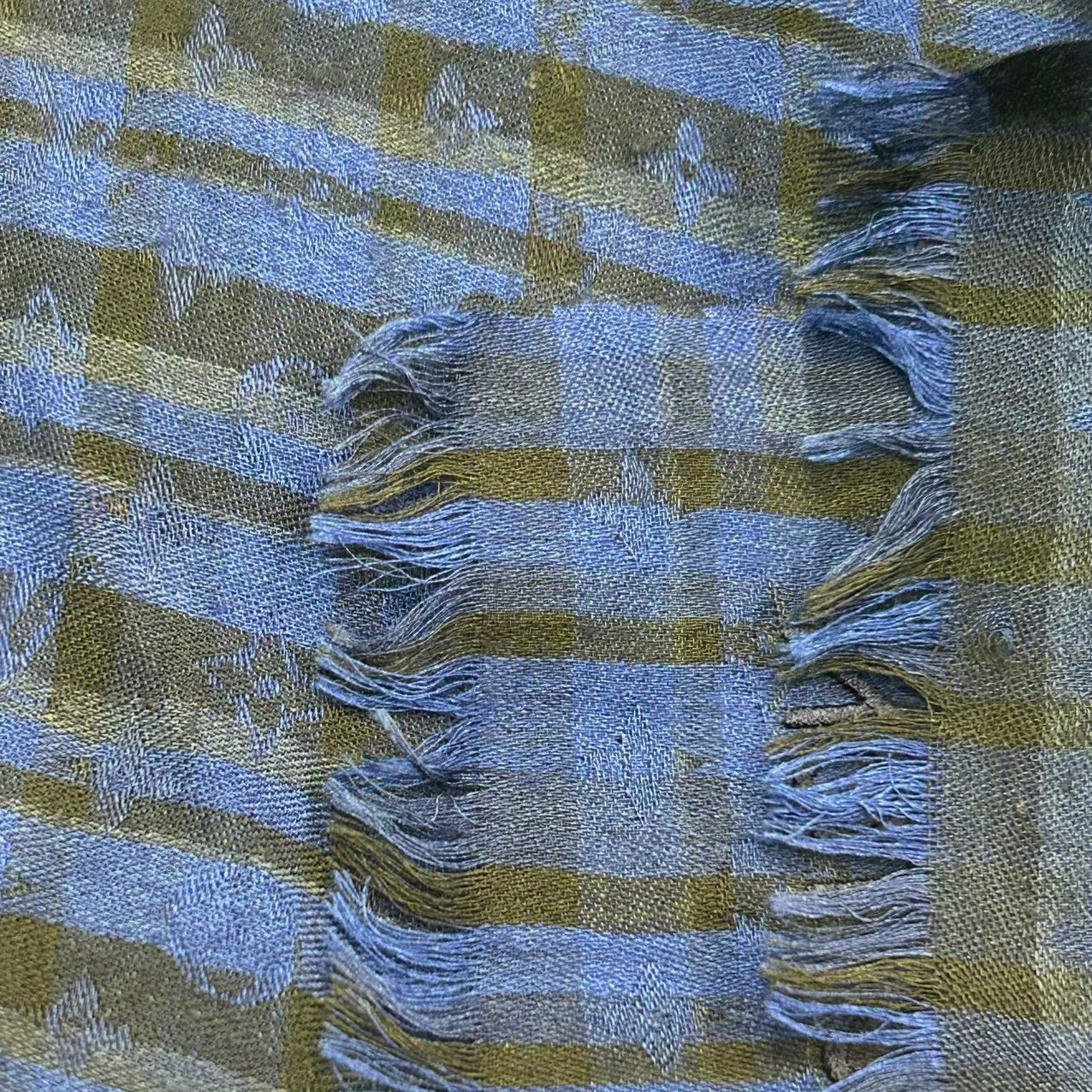 LOUIS VUITTON<br>Check Scarf Blue